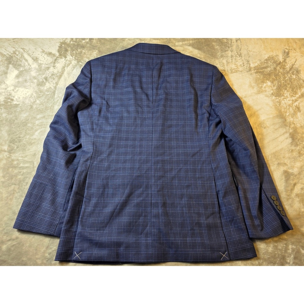 Jos. A. Bank  Traveler Travel Tech Slim Fit Wool Blend Blazer Men 38S Blue Plaid - Picture 10 of 10